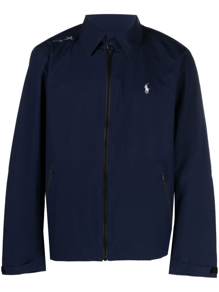 Blue Ace Logo-embroidered Windbreaker Jacket
