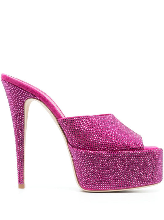 Pink Holly Marina 130 Crystal Platform Mules