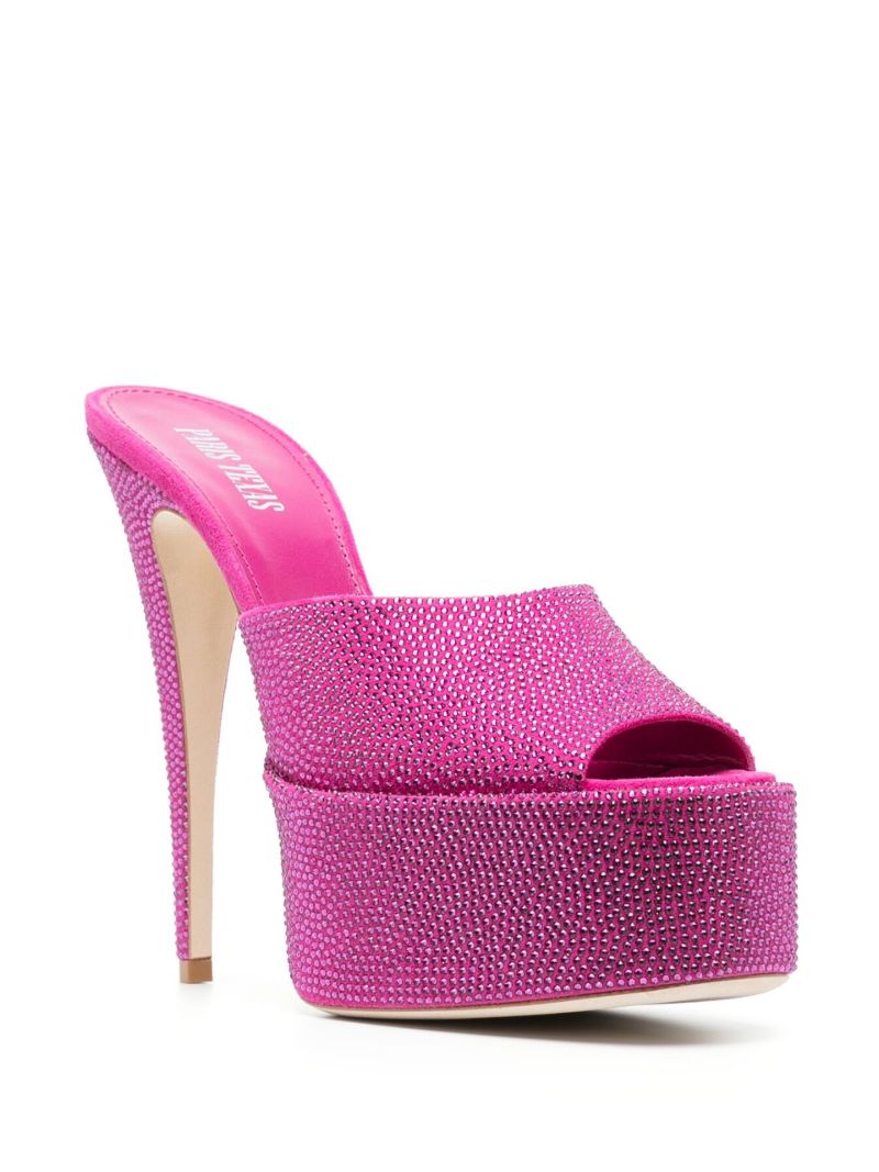 Pink Holly Marina 130 Crystal Platform Mules