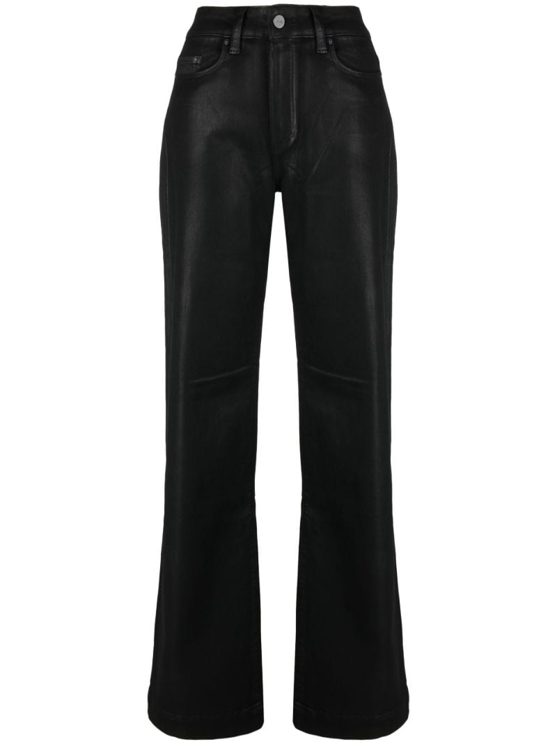Black Leenah Coated Straight-leg Jeans