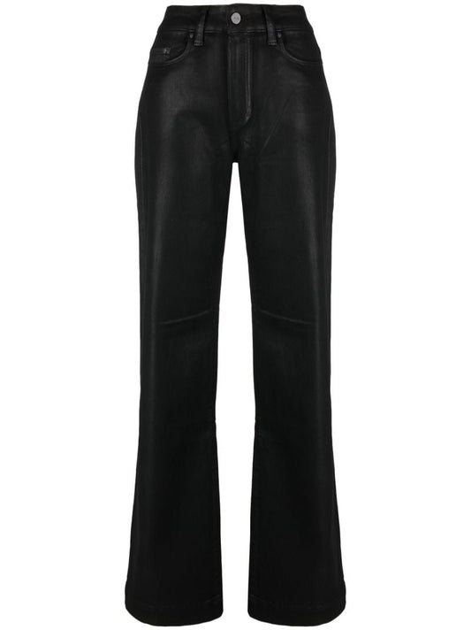 Black Leenah Coated Straight-leg Jeans