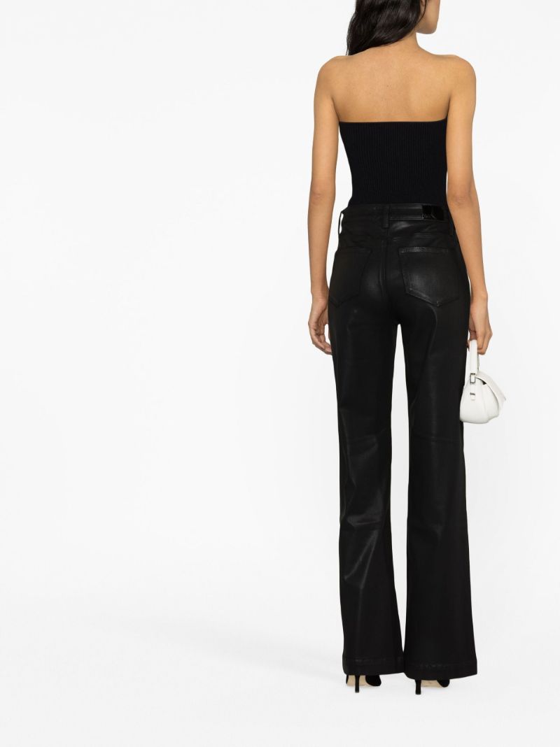 Black Leenah Coated Straight-leg Jeans