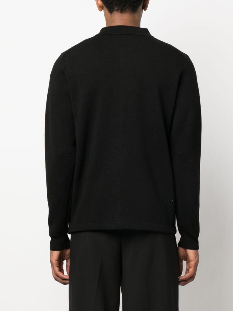 Black Striped Knitted Cardigan