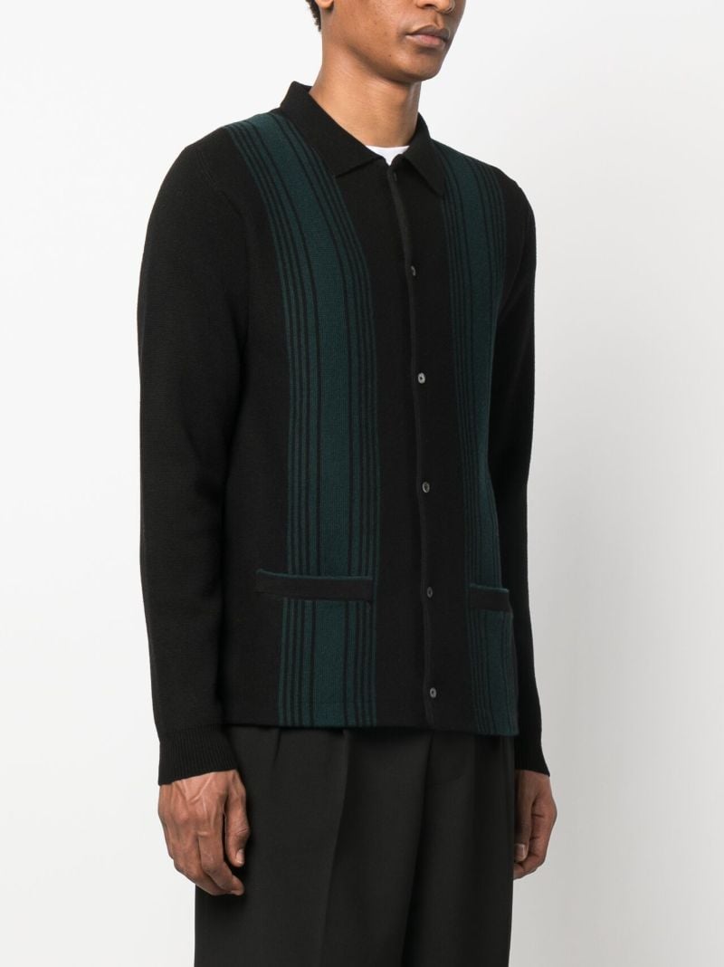 Black Striped Knitted Cardigan