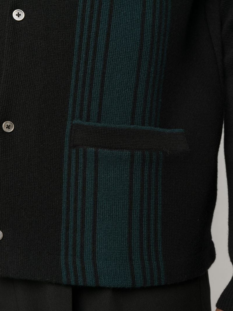 Black Striped Knitted Cardigan