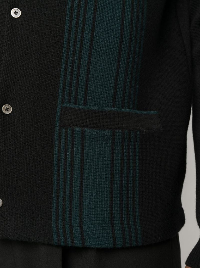 Black Striped Knitted Cardigan