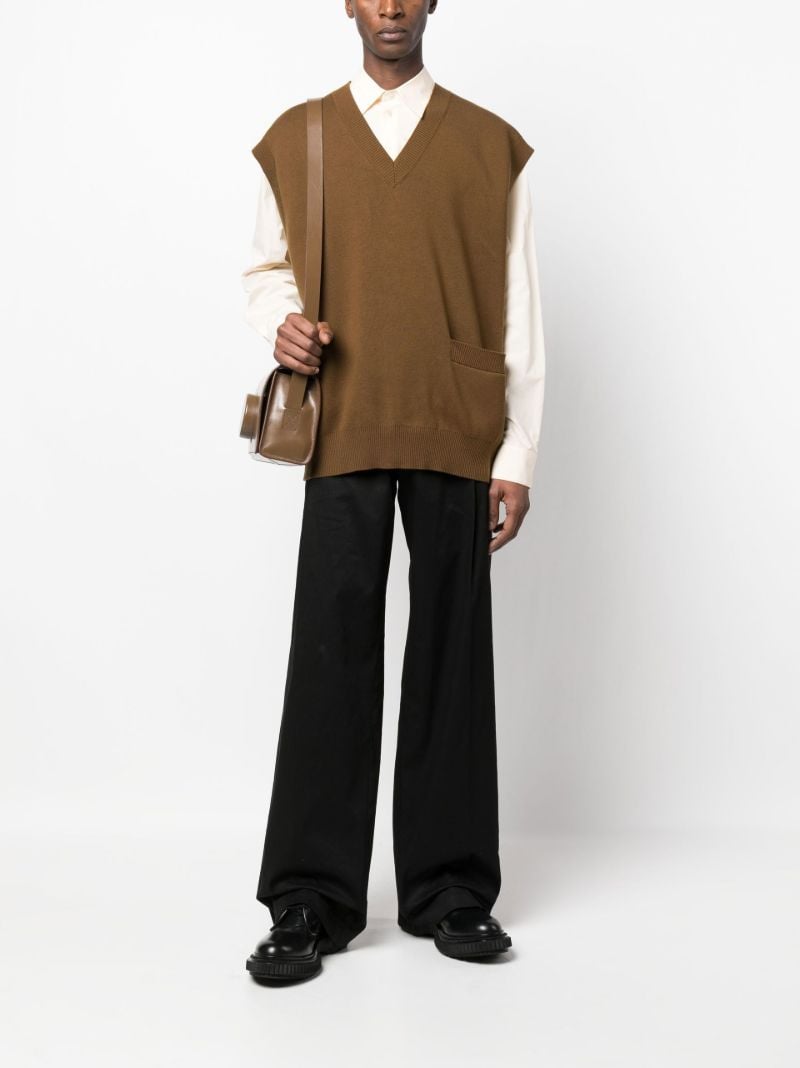 Brown Foss V-neck Knitted Vest