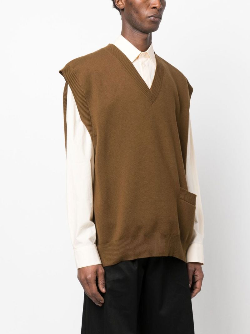 Brown Foss V-neck Knitted Vest