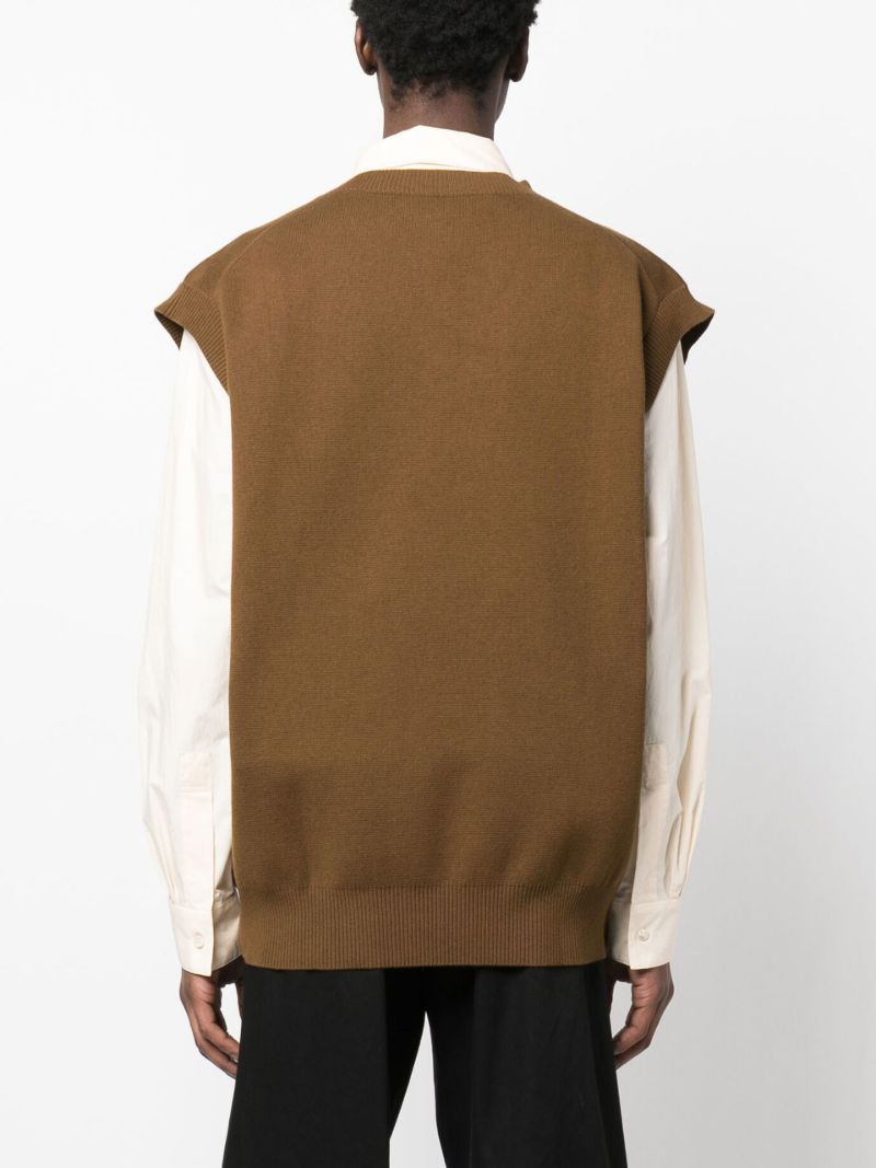 Brown Foss V-neck Knitted Vest