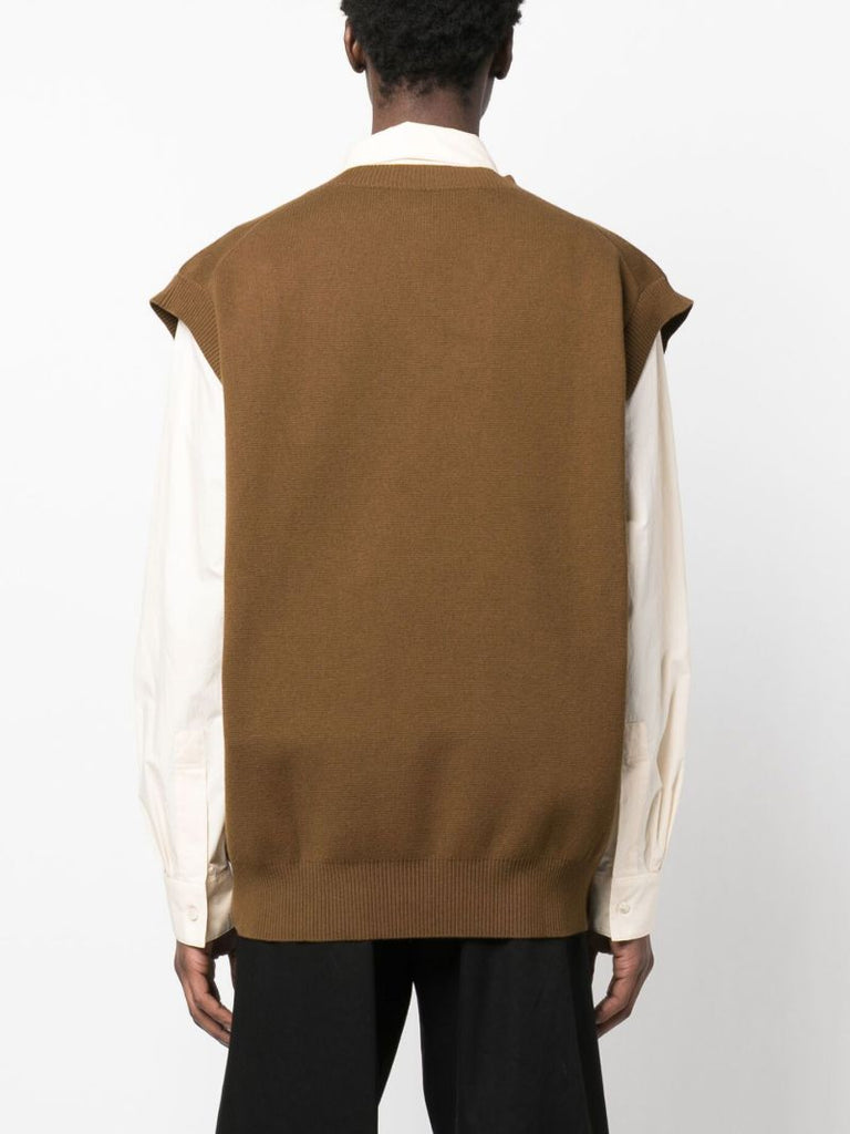 Brown Foss V-neck Knitted Vest