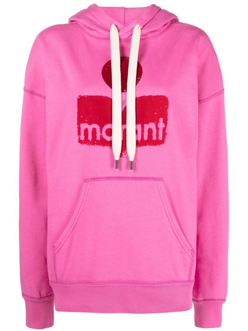 Pink Logo Print Hoodie