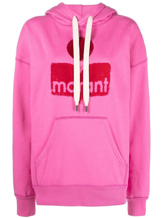 Pink Logo Print Hoodie