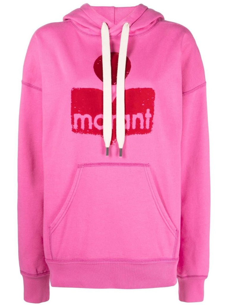 Pink Logo Print Hoodie