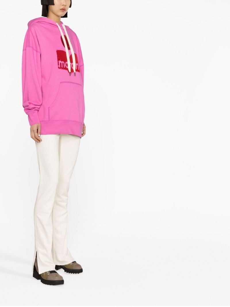Pink Logo Print Hoodie