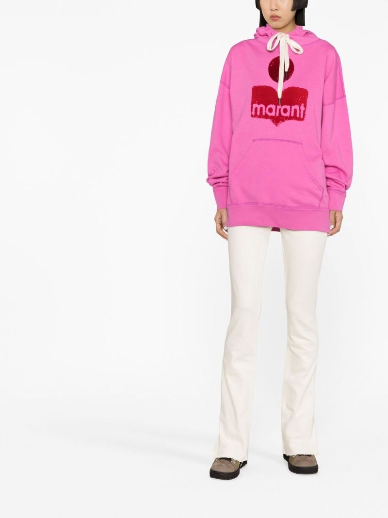 Pink Logo Print Hoodie