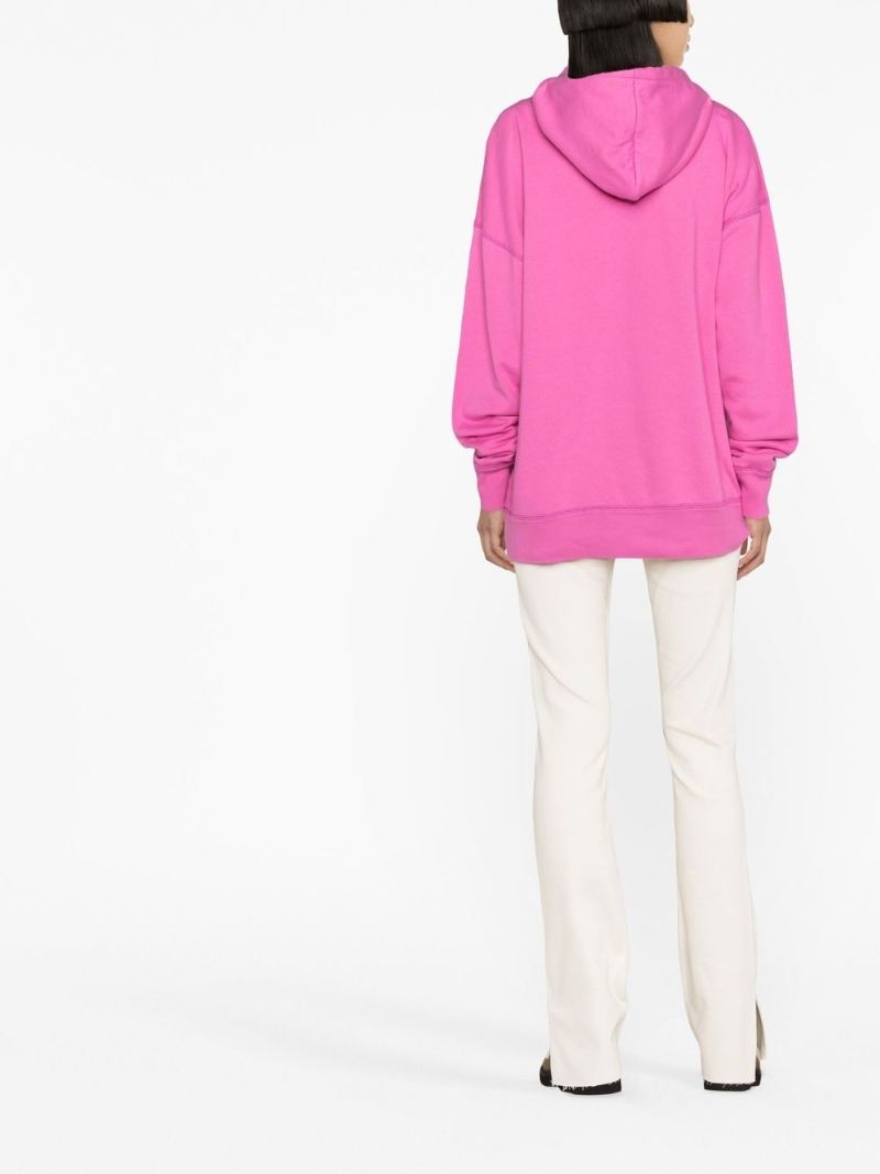 Pink Logo Print Hoodie