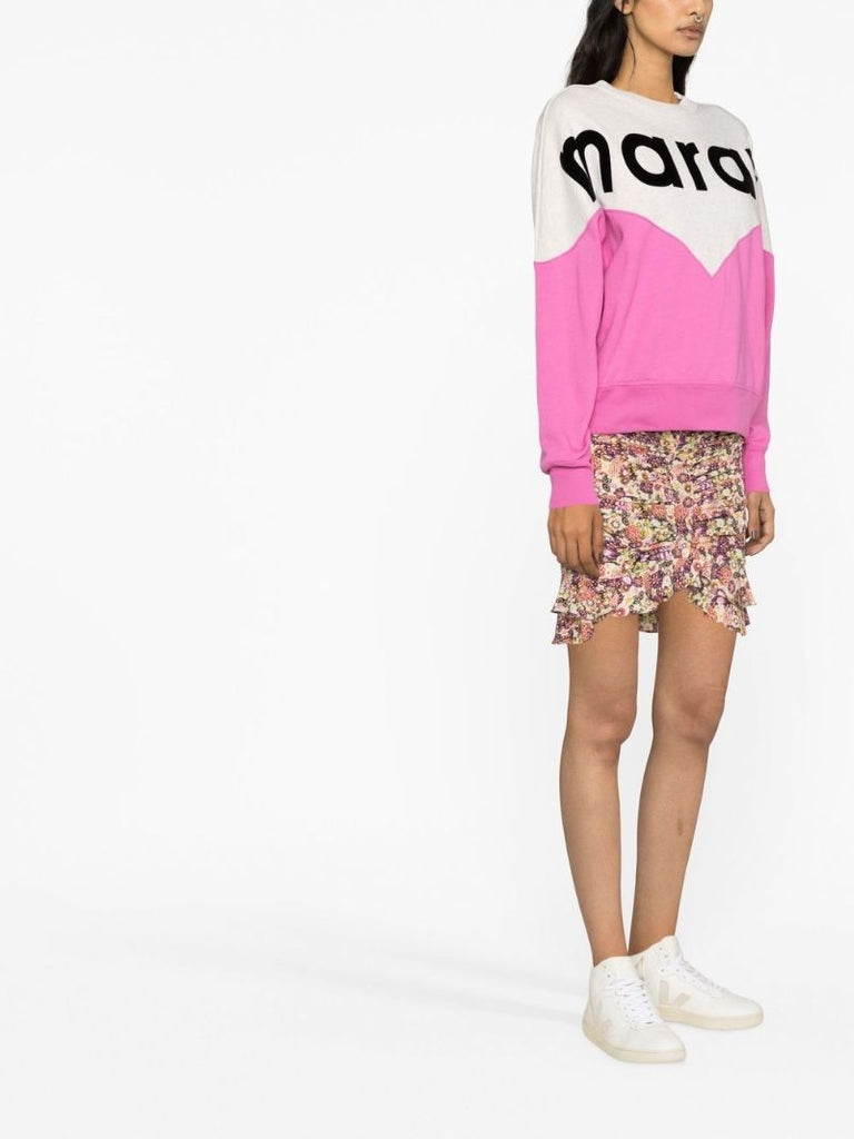 Pink Houston Logo Print Cotton Sweatshirt