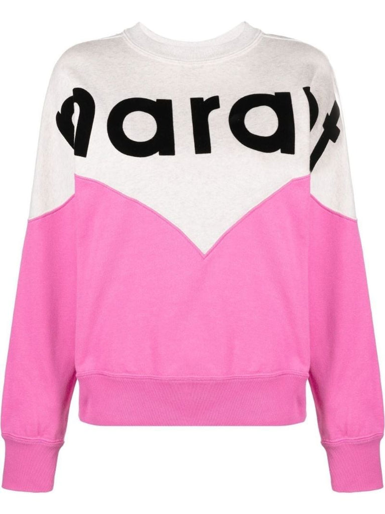 Pink Houston Logo Print Cotton Sweatshirt