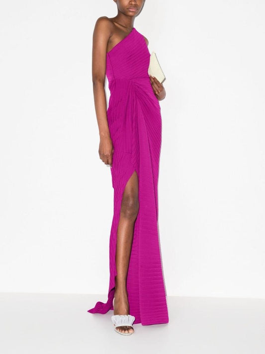 Dyas One Shoulder Pleated Maxi Dress