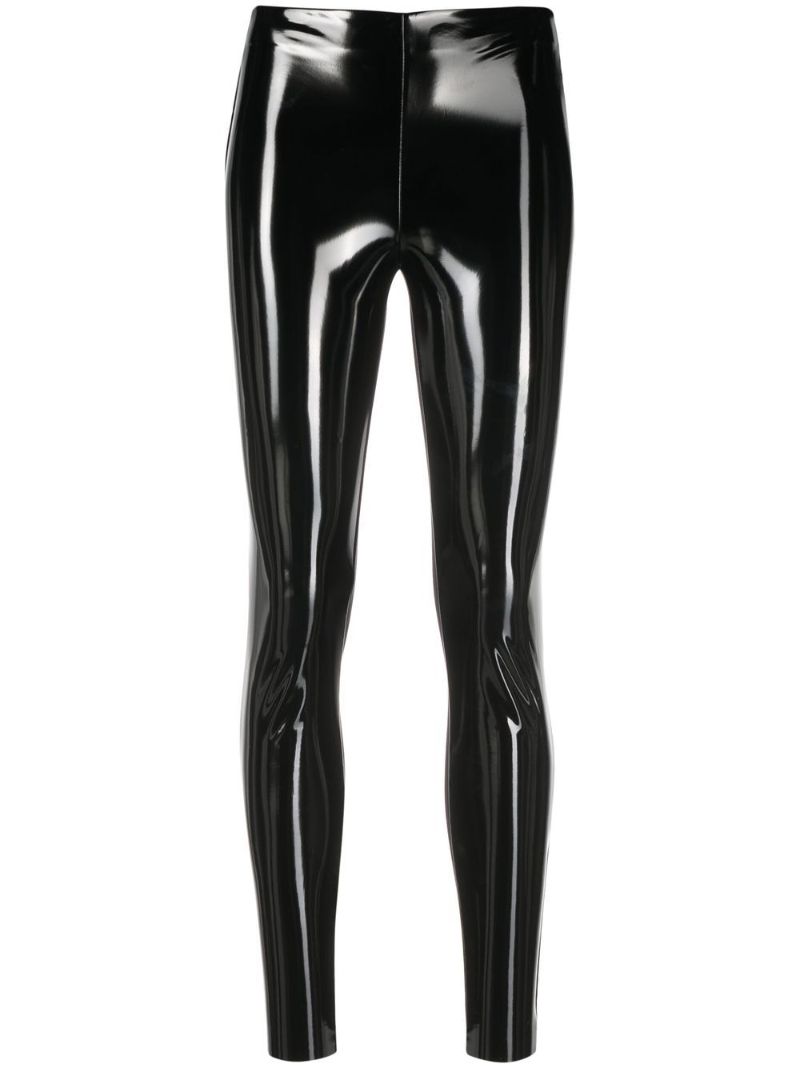 Black High Waist Faux Leather Leggings