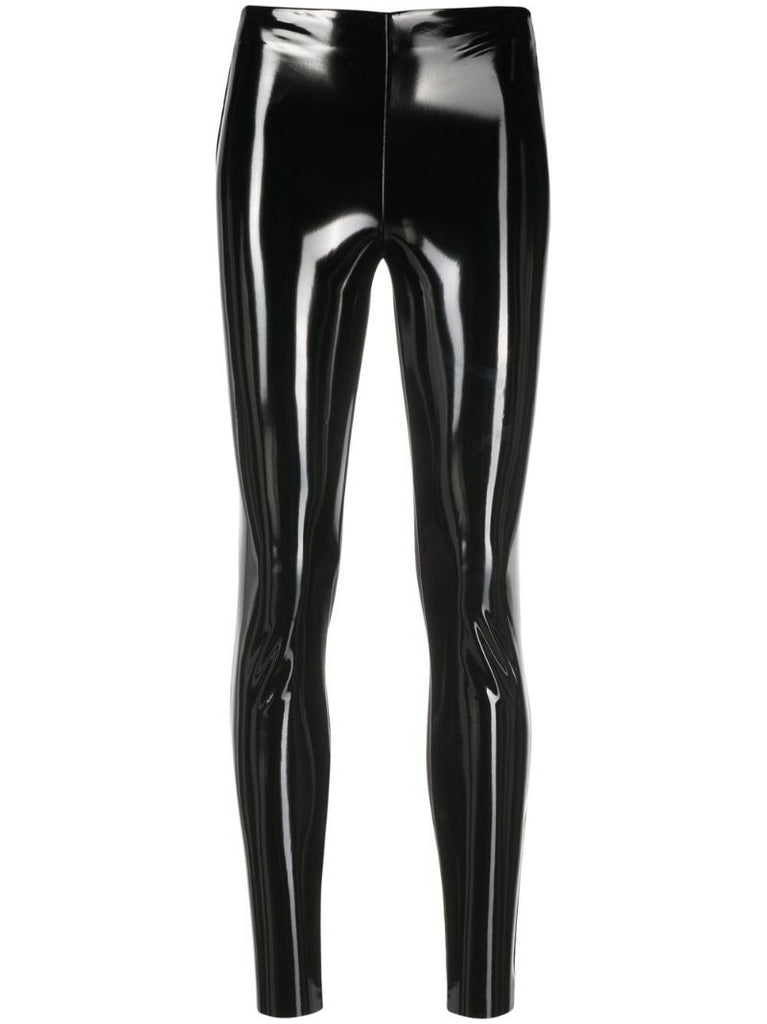 Black High Waist Faux Leather Leggings