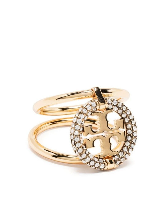 Gold Plated Miller Doube T PavÃ_x0083_Â© Ring