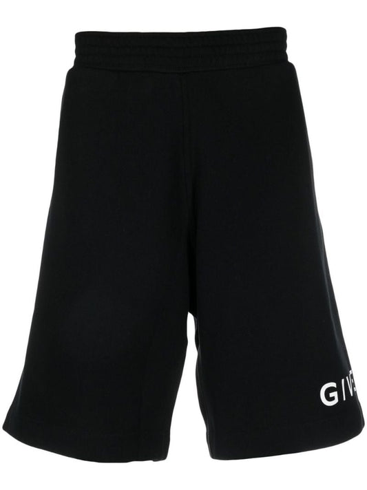 Black Logo Print Track Shorts