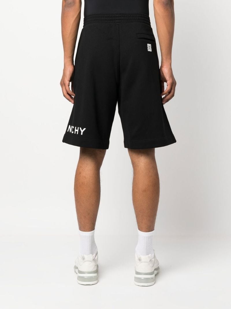 Black Logo Print Track Shorts