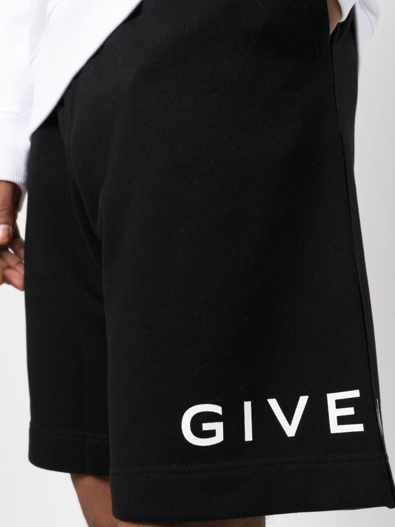 Black Logo Print Track Shorts