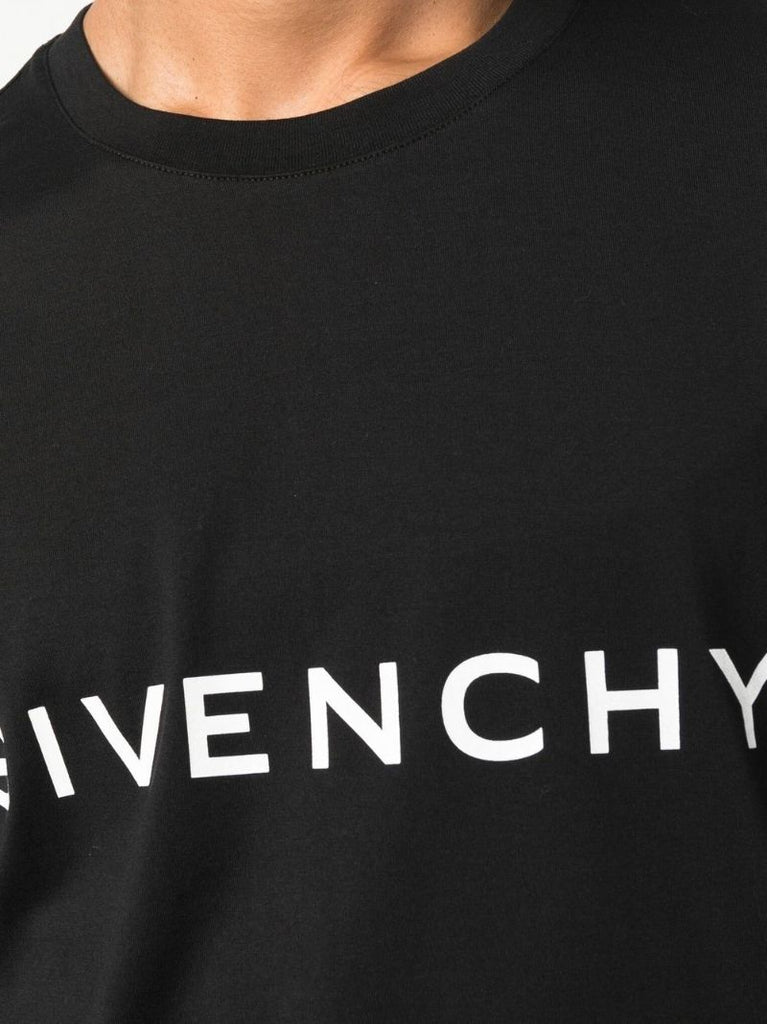 Black Logo Print Cotton T-shirt