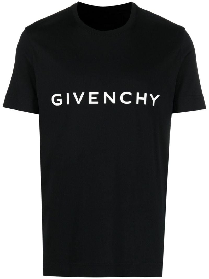 Black Logo Print Cotton T-shirt