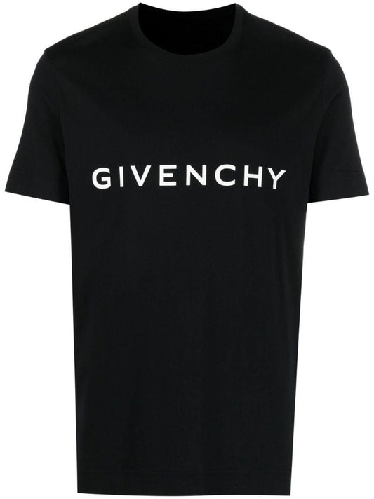 Black Logo Print Cotton T-shirt