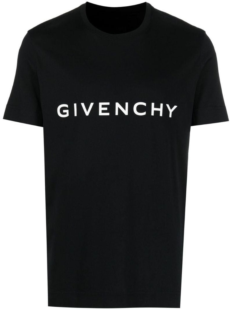 Black Logo Print Cotton T-shirt