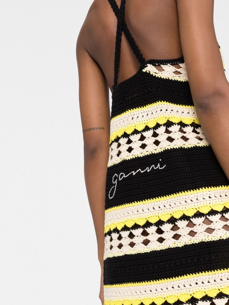 Black Crochet Mini Dress