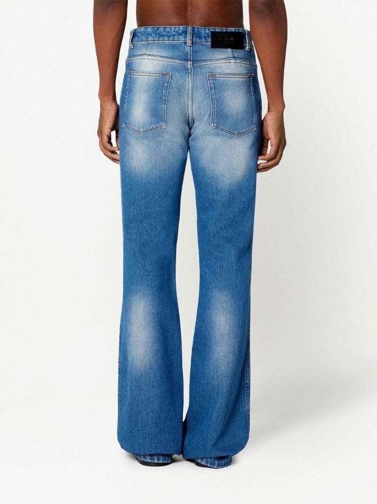 Blue Mid-rise Flared Jeans
