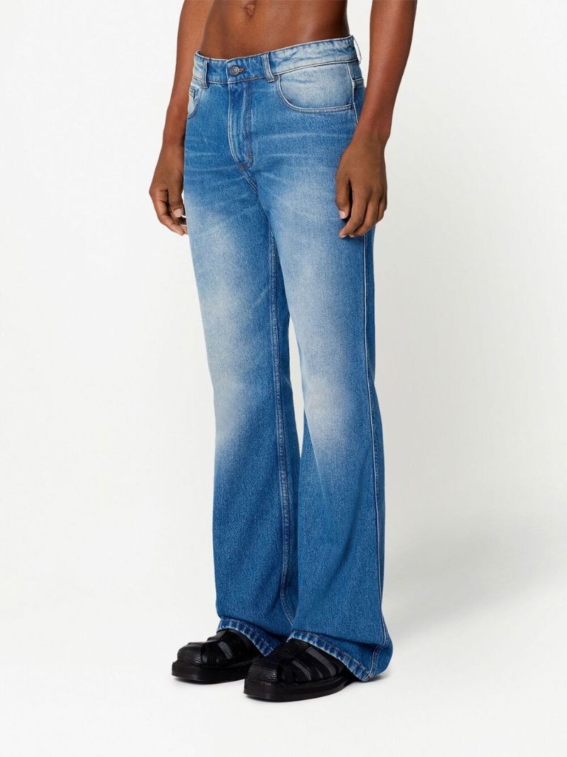 Blue Mid-rise Flared Jeans