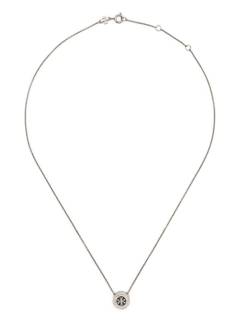 Silver and Black Miller PavÃ_x0083_Â© Enamel Necklace