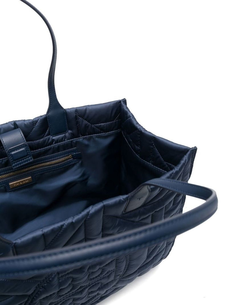 Blue Ella Logo Quilted Tote Bag