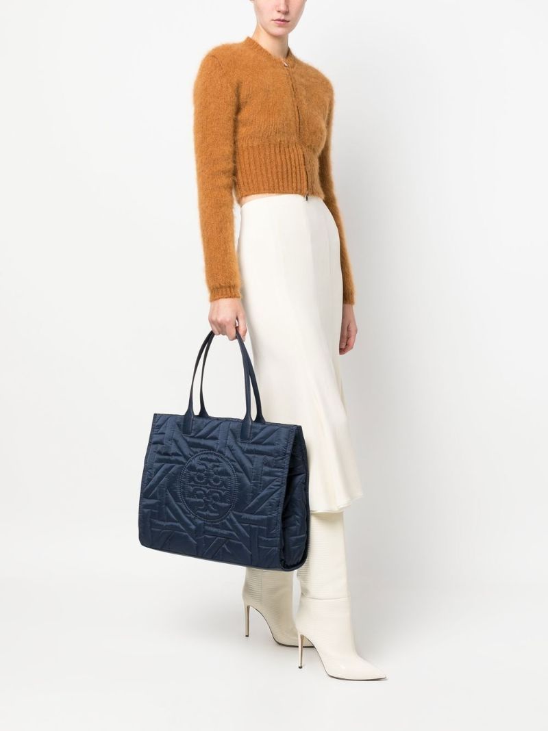 Blue Ella Logo Quilted Tote Bag