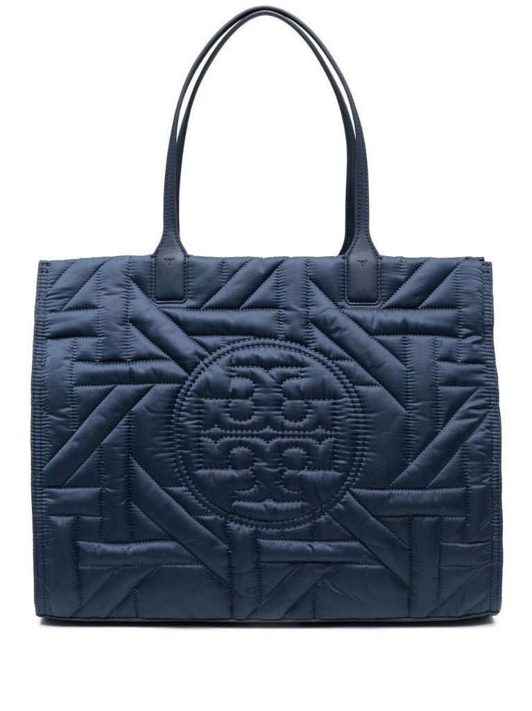 Blue Ella Logo Quilted Tote Bag