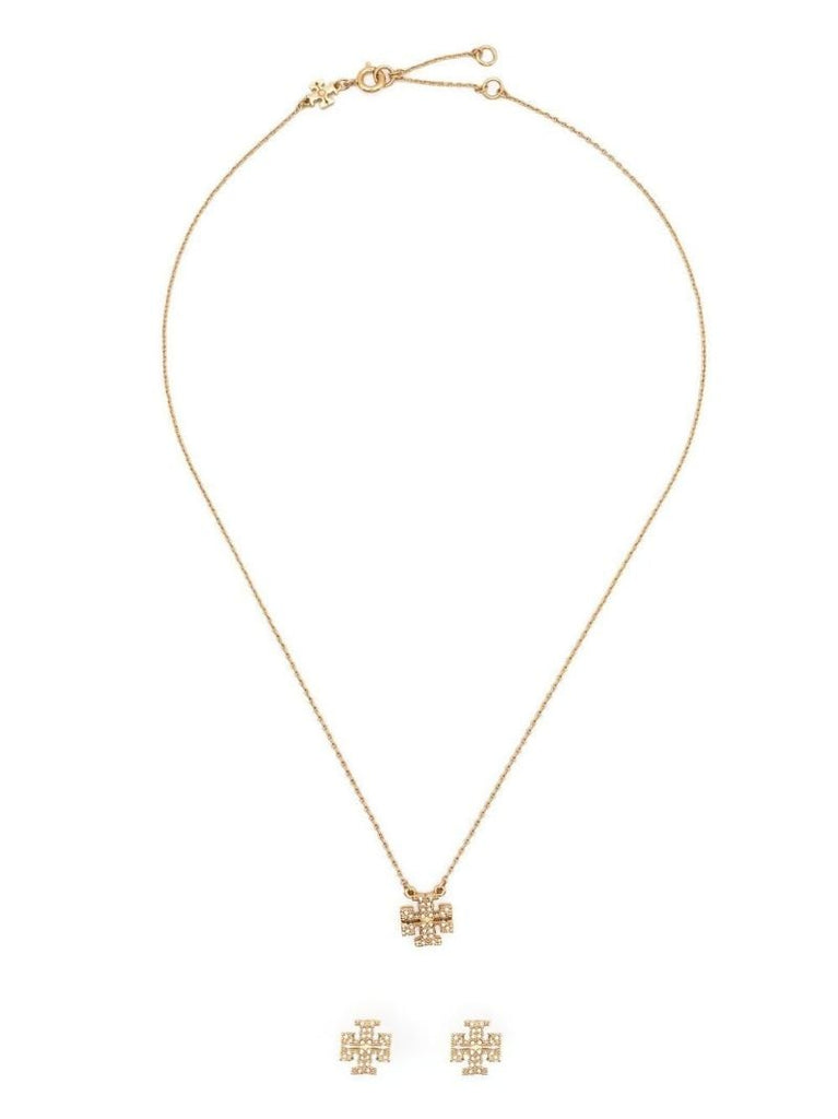 Gold Plated Kira Double T Necklace and Earring Set