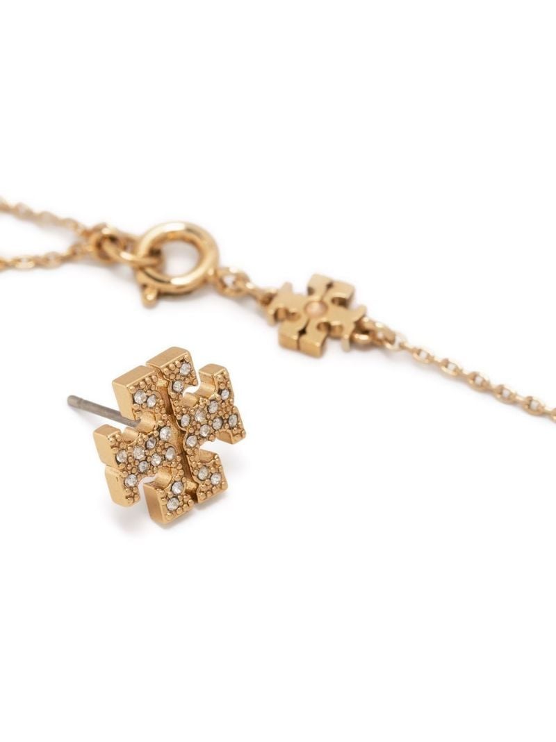 Gold Plated Kira Double T Necklace and Earring Set