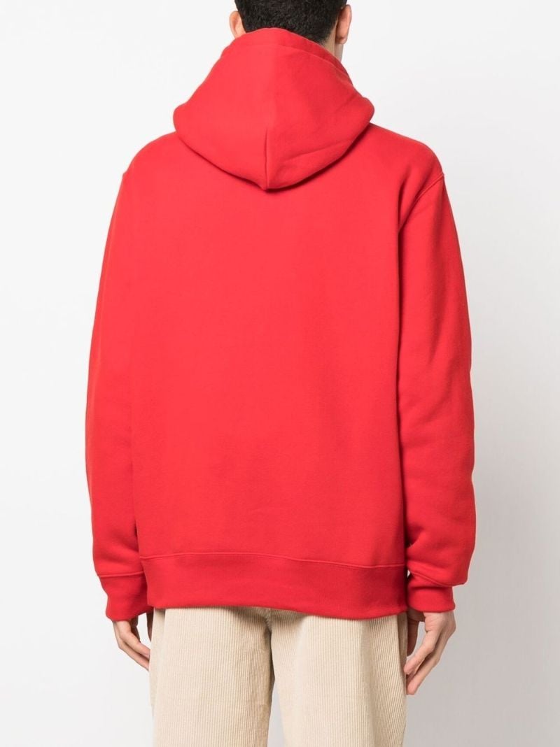 Red Polo Bear Print Hoodie