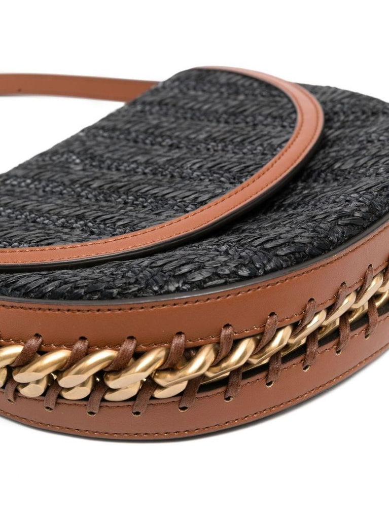 Black Interwoven Design Shoulder Bag