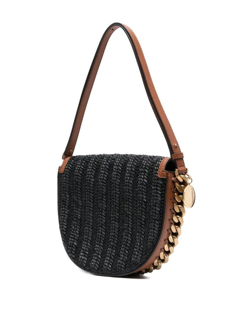 Black Interwoven Design Shoulder Bag