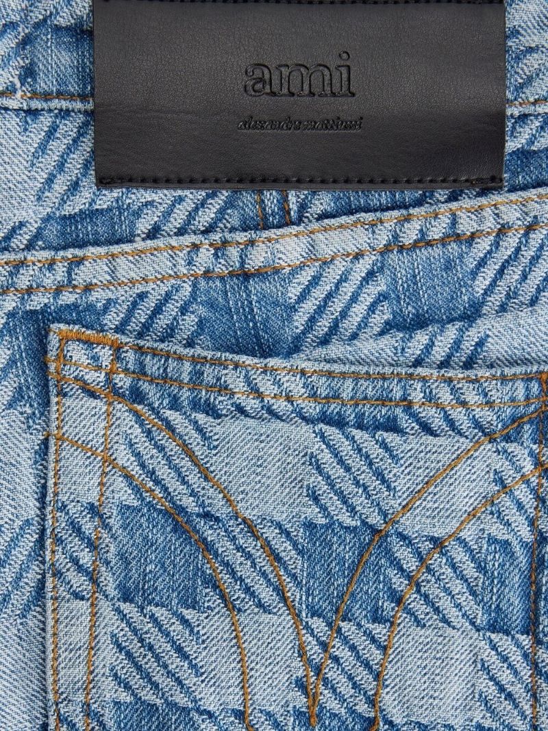 Blue Gingham Denim Shorts