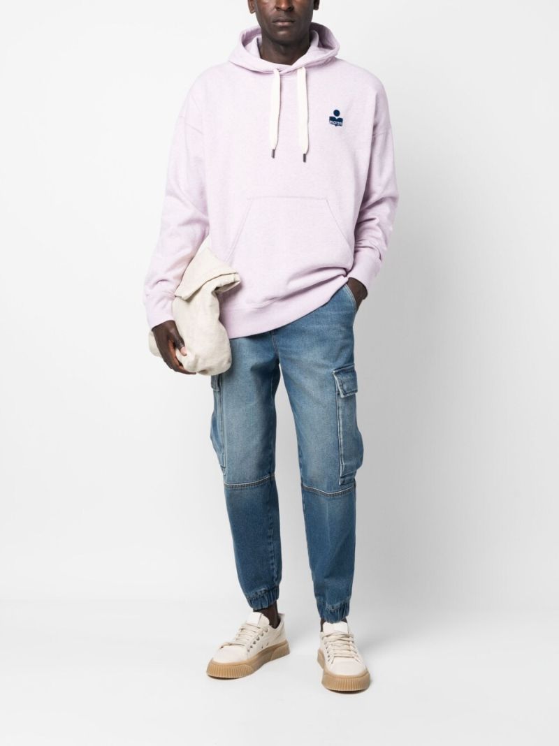 Blue Tapered Cargo Jeans