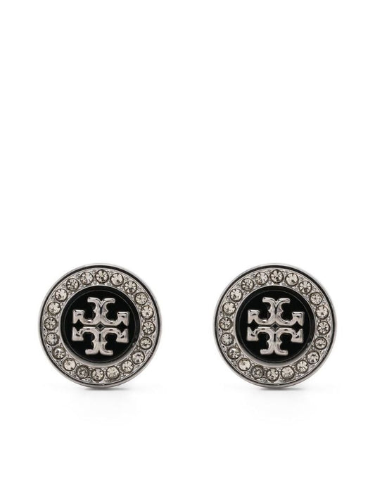 Black Kira PavÃ_x0083_Â© Enamel Stud Earrings