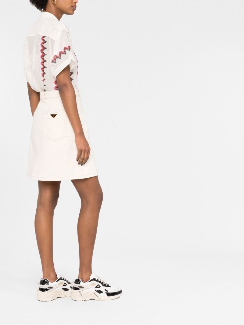 Neutral High-waisted Denim Skirt