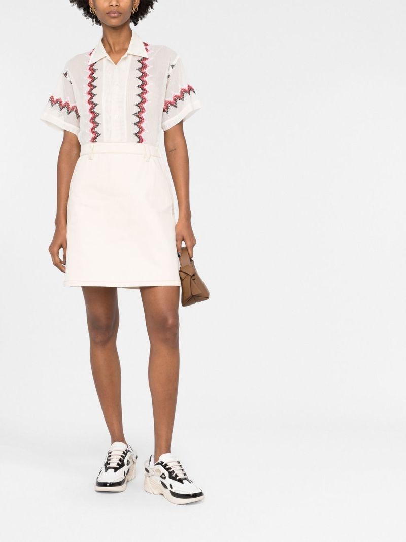 Neutral High-waisted Denim Skirt